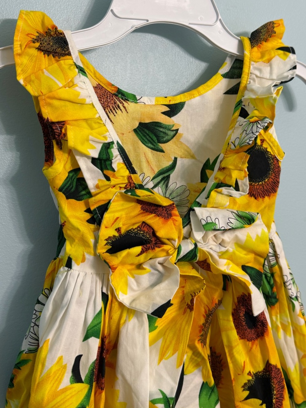 NWT Happy Rose Toddler Girl Size 2 Sleeveless Ruffle Sunflower Dress - Picture 5 of 10
